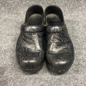 Dansko size 37 Professional Black Tooled clogs